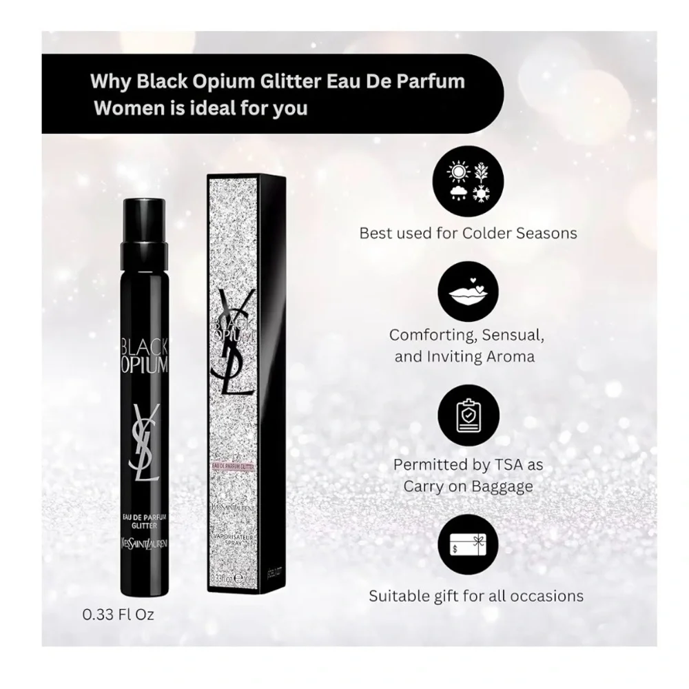 Yves Saint Laurent Black Opium Eau de Parfum Glitter travel size - Picture 4 of 5